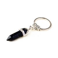 Iron Key Clasp, with Natural Stone & Zinc Alloy, plated, Unisex 