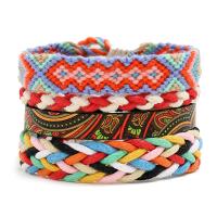 Linen Bracelet Set, with Waxed Cotton Cord & PU Leather & Cotton Cord, 4 pieces & Adjustable & Unisex, mixed colors, 180mm 