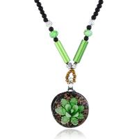 Crystal Lampwork Necklace, with Lampwork, plated, fashion jewelry & for woman 