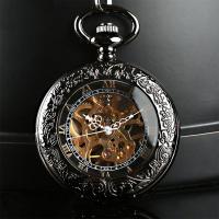 Pocket Watch, Zinc Alloy, with Glass, Chinese movement, plated, waterproofless & for man & hollow Approx 19 Inch 