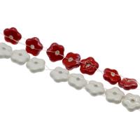 Blume Porzellan Perlen, keine, 14.5x6mm, Bohrung:ca. 2.2mm, verkauft von PC