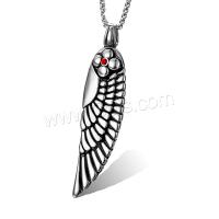 Stainless Steel Wing Shape Pendant, vintage & DIY & for man & with rhinestone 
