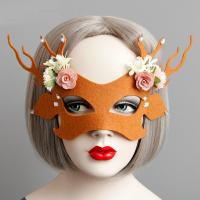 Feutre Masque, avec strass de résine, Bois, Réutilisables & Bijoux d'Halloween & pour femme, orange Vendu par PC
