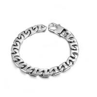 Titanium Steel Bracelet, polished, fashion jewelry & punk style & for man, 8.9mm Inch 