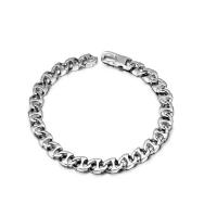 Titanium Steel Bracelet, polished, fashion jewelry & for man & hollow, 6.7mm .8 Inch 