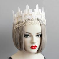 Gothic Headband, Felt, gothic style & for woman, white 