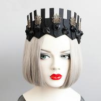 Serre-tête gothique, Feutre, avec acier inoxydable, fait à la main, style gothique & Bijoux d'Halloween & pour femme, noire Vendu par brin