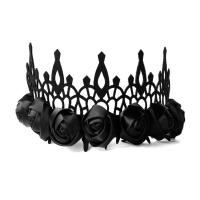 Gothic Headband, Felt, with Satin Ribbon, handmade, gothic style & Halloween Jewelry Gift & for woman, black 