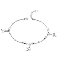 925 Sterling Silver Anklet, with 30mm extender chain, plated, fashion jewelry & for woman 0c3mm Approx 8.2 Inch 
