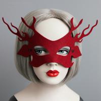 Felt Mask, Antlers, Halloween Jewelry Gift & for woman, red, 140mm 