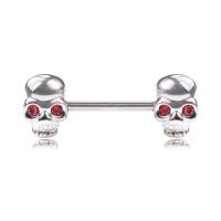 Stainless Steel Nipple Ring, with Cubic Zirconia, Skull, fashion jewelry & for woman & with rhinestone 