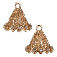 Brass Peg Bail, rose gold color plated, micro pave cubic zirconia 12mm,1mm Approx 2mm 