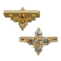 Composants de bijoux en laiton, Placage de couleur d'or, avec zircone cubique Environ 1.5mm, Vendu par PC