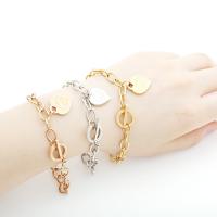 Bracelet en acier inoxydable, bijoux de mode & bracelet à breloques & pour femme, plus de couleurs à choisir, 20cm, Vendu par PC