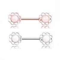 Stainless Steel Nose Piercing Jewelry, with Zinc Alloy, Flower, fashion jewelry & for woman 