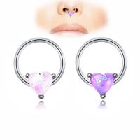 Stainless Steel Nose Piercing Jewelry, with Zinc Alloy, for woman & with rhinestone 