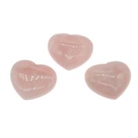 Rose Quartz Pendant, Flat Heart pink 
