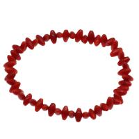 Natural Coral Bracelets, fashion jewelry & for woman, red, 8*4mm Approx 7.5 Inch 