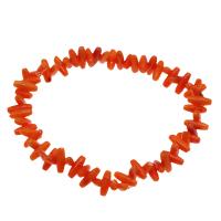 Natural Coral Bracelets, fashion jewelry & for woman, reddish orange, 8*3mm-9*3mm Approx 7.5 Inch 