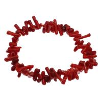 Pulseras de Coral naturales, Joyería & para mujer, Rojo, 7*4mm-16*3mm, longitud:aproximado 7.5 Inch, Vendido por Sarta