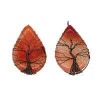 Dragon Veins Agate Pendant, with Brass, plumbum black color plated, reddish orange, 61*38*10.5mm-64*39*10mm Approx 6mm 
