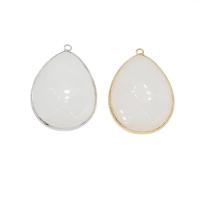 Marble Pendants, Natural Marble, with Brass, Teardrop, plated, faceted Approx 2.4mm 