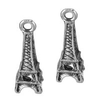 Conception de pendentifs en alliage de zinc, Tour Eiffel, Plaqué de couleur d'argent, bijoux de mode Environ 1.5mm, Vendu par PC