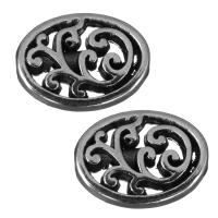 Zinc Alloy Hollow Beads, antique silver color plated, blacken Approx 2mm 
