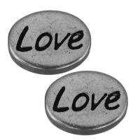Enamel Zinc Alloy Beads, word love, antique silver color plated Approx 1.5mm 