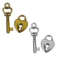 Zinc Alloy Couple Pendant, Lock and Key, plated, fashion jewelry Approx 2,3mm 