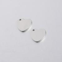 Stainless Steel Heart Pendants, polished, original color Approx 1.4mm 