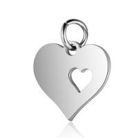 Stainless Steel Heart Pendants, polished, hollow, original color Approx 5mm 