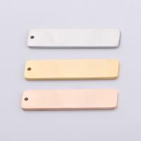 Stainless Steel Pendants, Rectangle, polished Approx 1.4mm 