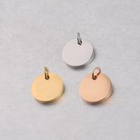 Stainless Steel Pendants, Flat Round, polished Approx 4mm 