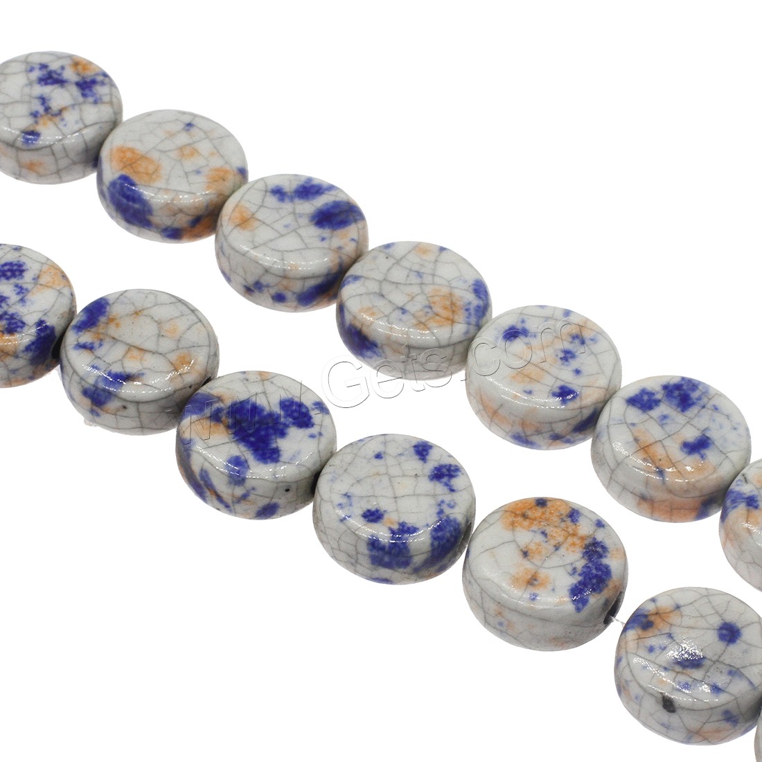 Porcelain Bead, Flat Round, different size for choice, more colors for choice, Hole:Approx 3mm, Approx 200PCs/Bag, Sold By Bag