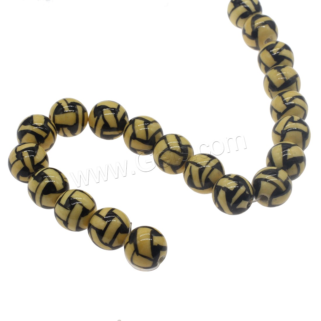 Porcelain Bead, Round, different size for choice, yellow, Hole:Approx 3mm, Approx 200PCs/Bag, Sold By Bag