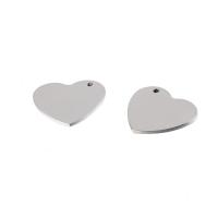 Stainless Steel Heart Pendants, polished, original color Approx 1.8mm 