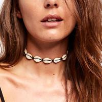 Shell Choker Necklace, with Zinc Alloy, plated, Adjustable & fashion jewelry & for woman 17mm Approx 15.47 Inch 