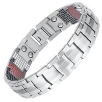 Titanium Steel Healing Bracelet, with Magnet, plated, Unisex 15mm Approx 8.27 Inch 