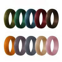 Anillo de dedo de silicona, unisexo & diverso tamaño para la opción, color mixto, 5.7*2mm, 10PCs/Set, Vendido por Set