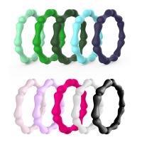 Silicone Finger Ring, Unisex mixed colors, 3*2mm 