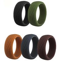Silicone Finger Ring, 5 pieces & Unisex mixed colors, 8.7*2.5mm 