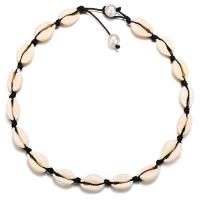 Shell Choker Necklace, with Cotton Cord, fashion jewelry & for woman 37.2cm Approx 14.6 Inch 