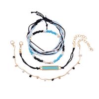 Nylon Bracelet Set, bracelet, with 5cm extender chain, 4 pieces & for woman 