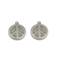 Stainless Steel Peace Logo Pendant, original color Approx 1mm 