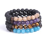 Bracelet de perles de lave, lave volcanique, avec pierre gemme, bijoux de mode & différents matériaux pour le choix & unisexe, 8mm pouce, Vendu par brin