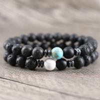 Bracelet de perles de lave, lave volcanique, avec turquoise, bijoux de mode & unisexe, plus de couleurs à choisir, 8mm, Vendu par brin