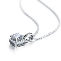 Cubic Zirconia Micro Pave Sterling Silver Pendant, 925 Sterling Silver, real silver plated, micro pave cubic zirconia 