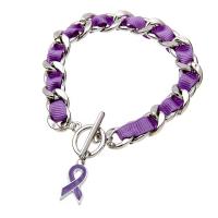 Zinc Alloy Bracelet, with Waxed Nylon Cord, silver color plated, Unisex, purple, nickel, lead & cadmium free, 200mm Inch 