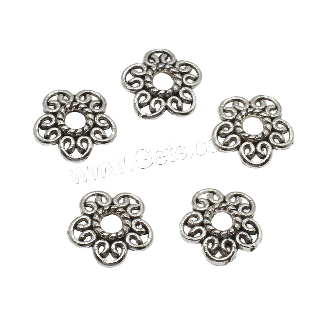 Zinc Alloy Bead Caps, Flower, plated, hollow, more colors for choice, 11x2mm, Hole:Approx 2.5mm, Approx 800PCs/Bag, Sold By Bag